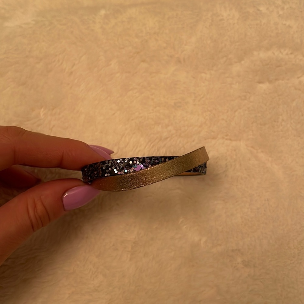 Fossil black sparkly and gold bracelet